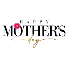 Happy Mothers Day Banner With Golden Calligraphy Sticker