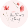 Happy Mothers Day Beautiful Pink Flowers Sticker