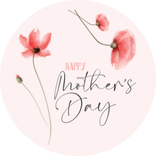 Happy Mothers Day Beautiful Pink Flowers Sticker