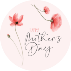 Happy Mothers Day Beautiful Pink Flowers Sticker