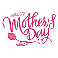 Happy Mothers Day Cute Rose Lettering Sticker