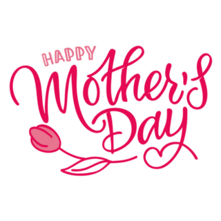 Happy Mothers Day Cute Rose Lettering Sticker