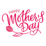Happy Mothers Day Cute Rose Lettering Sticker