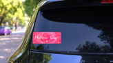 Happy Mothers Day Elegant Banner Sticker on a Rear Car Window (New) example