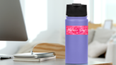 Happy Mothers Day Elegant Banner Sticker on a Water Bottle (New) example