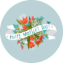 Happy Mothers Day Floral Blue Banner Sticker
