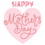 Happy Mothers Day Greeting Card Pink Hearts Sticker