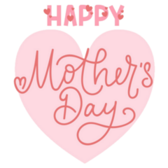 Happy Mothers Day Greeting Card Pink Hearts Sticker