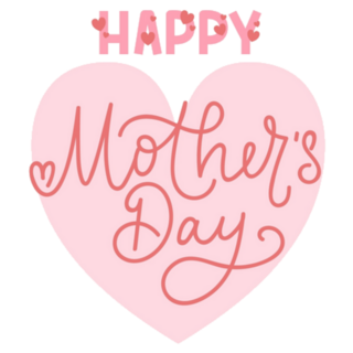 Happy Mothers Day Greeting Card Pink Hearts Sticker