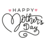 Happy Mothers Day Greeting Card With Hearts Sticker