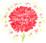 Happy Mothers Day, Hand-drawn Red Carnation Sticker