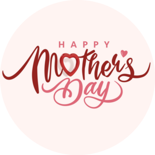 Happy Mothers Day Heart Lettering On Pink Sticker 