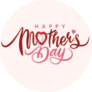Happy Mothers Day Heart Lettering On Pink Sticker 
