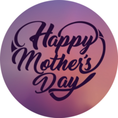 Happy Mothers Day. Heart Shaped Typography Sticker