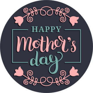Happy Mothers Day Holiday Lettering Sticker