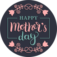 Happy Mothers Day Holiday Lettering Sticker