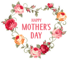 Happy Mothers Day In Floral Heart Sticker