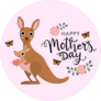 Happy Mothers Day Kangaroo And Baby Sticker