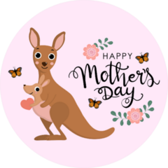 Happy Mothers Day Kangaroo And Baby Sticker