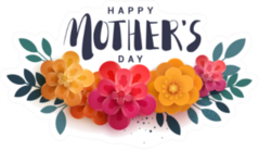 Happy Mothers Day Lettering Floral Sticker