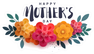 Happy Mothers Day Lettering Floral Sticker