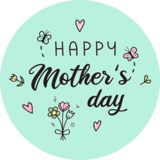 Happy Mothers Day Lettering Illustration Sticker