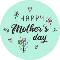 Happy Mothers Day Lettering Illustration Sticker