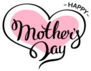 Happy Mothers Day Lettering On A Heart Sticker