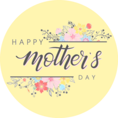 Happy Mothers Day Lettering With Floral Elements Sticker