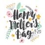 Happy Mothers Day Ornament Of Flowers Sticker