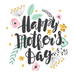 Happy Mothers Day Ornament Of Flowers Sticker