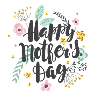 Happy Mothers Day Ornament Of Flowers Sticker