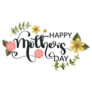 Happy Mothers Day Pink & Yellow Flowers Sticker