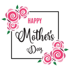 Happy Mothers Day Rose Frame Sticker