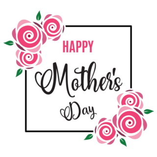 Happy Mothers Day Rose Frame Sticker