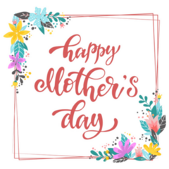 Happy Mothers Day Square Frame Of Flowers Sticker