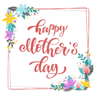 Happy Mothers Day Square Frame Of Flowers Sticker