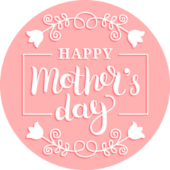 Happy Mothers Day Tulip Frame Sticker