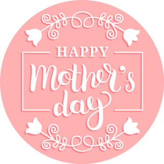 Happy Mothers Day Tulip Frame Sticker