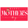 Happy Mothers Day White Inscription And Roses Sticker