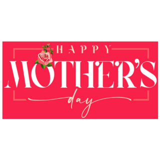 Happy Mothers Day White Inscription And Roses Sticker