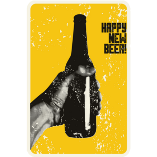 Happy New Beer! Typographic Sticker