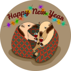 Happy New Year Anteaters Sticker