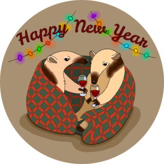 Happy New Year Anteaters Sticker