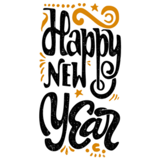 Happy New Year Hand-lettering Sticker