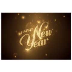 Happy New Year. Holiday Stars And Sparkle Sticker 