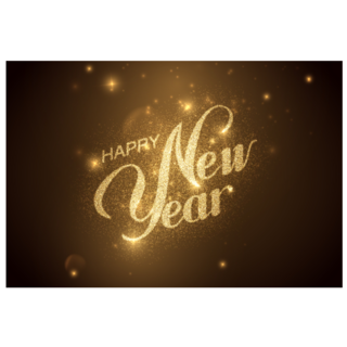 Happy New Year. Holiday Stars And Sparkle Sticker 