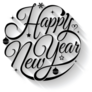Happy New Year, Lettering Greeting Card With Shadows Sticker 