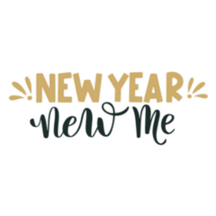  Happy New Year Lettering. New Me Sticker 
