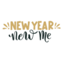  Happy New Year Lettering. New Me Sticker 